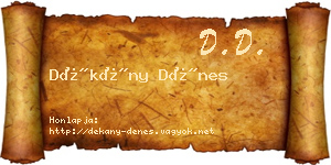 Dékány Dénes névjegykártya