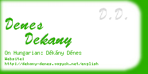 denes dekany business card
