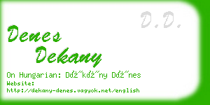 denes dekany business card